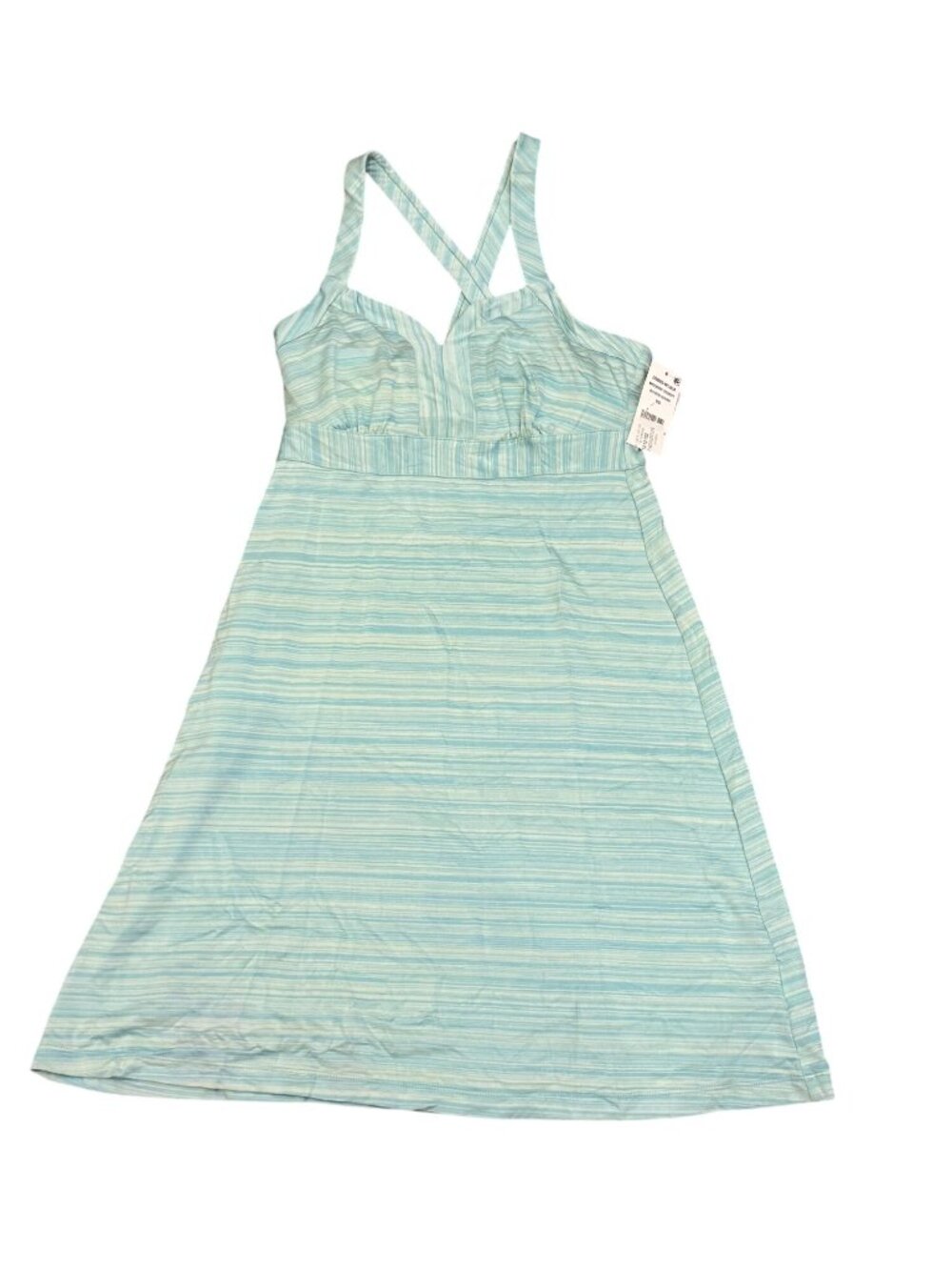 Columbia Womens XS Blue Striped Omni-Wick Sundress With Crisscross Straps 32" Le